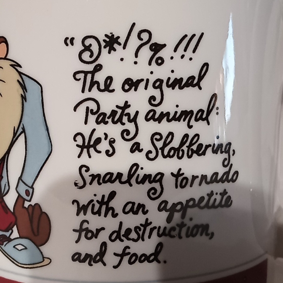 Vintage -TAZ. Looney Tunes Taz Party Animal Mug. 1992 Warner Bros. Studio Store. - Picture 13 of 15